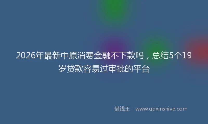 2026年最新中原消费金融不下款吗，总结5个19岁贷款容易过审批的平台