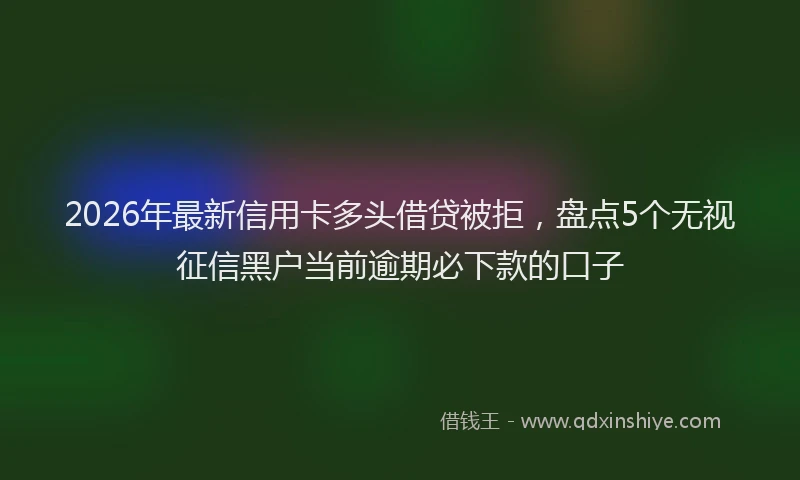2026年最新信用卡多头借贷被拒,盘点5个无视征信黑户当前逾期必下款的口子