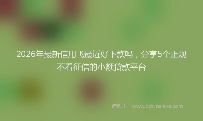 2026年最新信用飞最近好下款吗,分享5个正规不看征信的小额贷款平台
