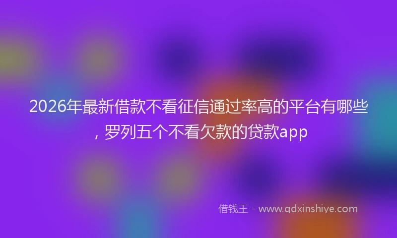 2026年最新借款不看征信通过率高的平台有哪些，罗列五个不看欠款的贷款app