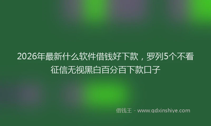 2026年最新什么软件借钱好下款，罗列5个不看征信无视黑白百分百下款口子