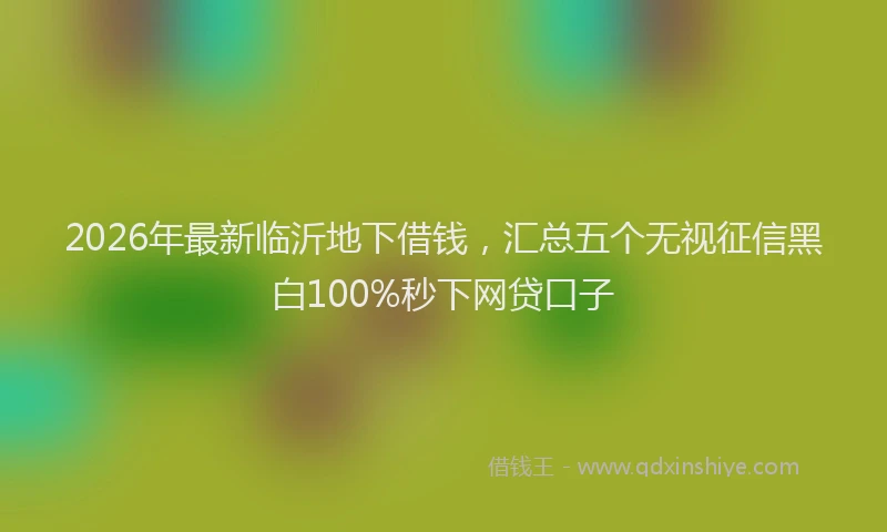 2026年最新临沂地下借钱,汇总五个无视征信黑白100%秒下网贷口子