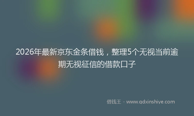 2026年最新京东金条借钱，整理5个无视当前逾期无视征信的借款口子