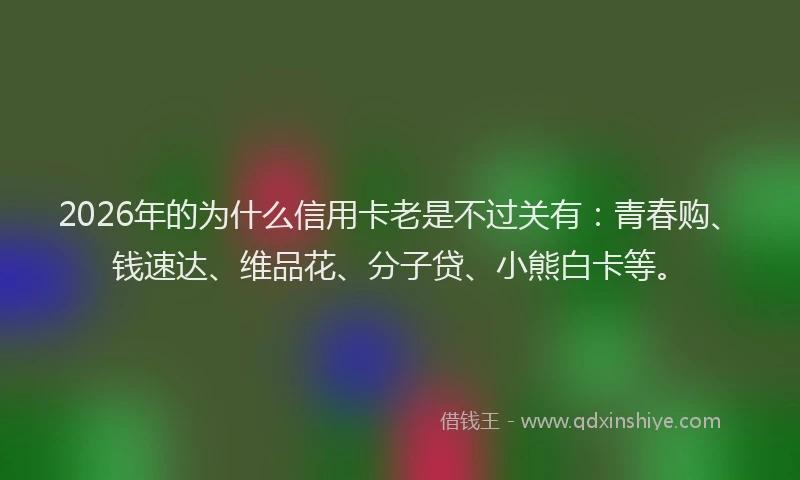 2026年的为什么信用卡老是不过关有：青春购、钱速达、维品花、分子贷、小熊白卡等。