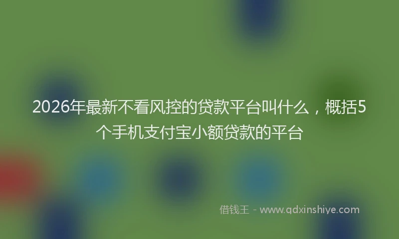 2026年最新不看风控的贷款平台叫什么，概括5个手机支付宝小额贷款的平台