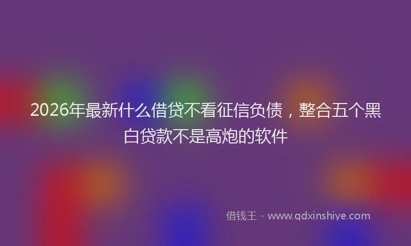 2026年最新什么借贷不看征信负债,整合五个黑白贷款不是高炮的软件