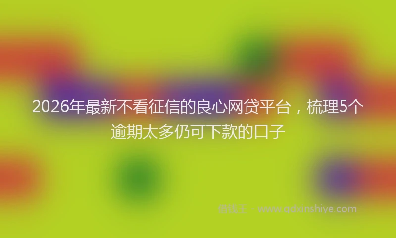 2026年最新不看征信的良心网贷平台，梳理5个逾期太多仍可下款的口子