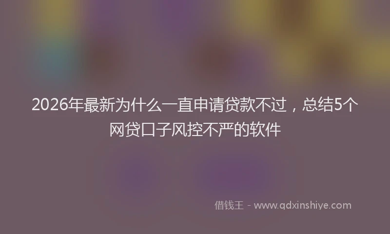 2026年最新为什么一直申请贷款不过,总结5个网贷口子风控不严的软件