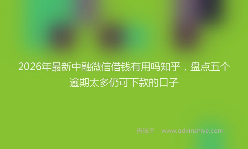 2026年最新中融微信借钱有用吗知乎，盘点五个逾期太多仍可下款的口子