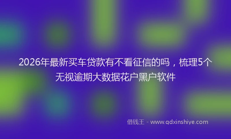 2026年最新买车贷款有不看征信的吗,梳理5个无视逾期大数据花户黑户软件