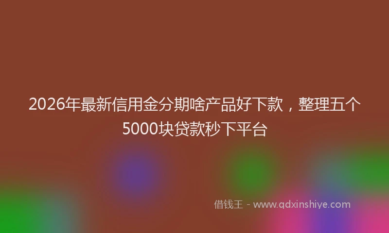 2026年最新信用金分期啥产品好下款,整理五个5000块贷款秒下平台