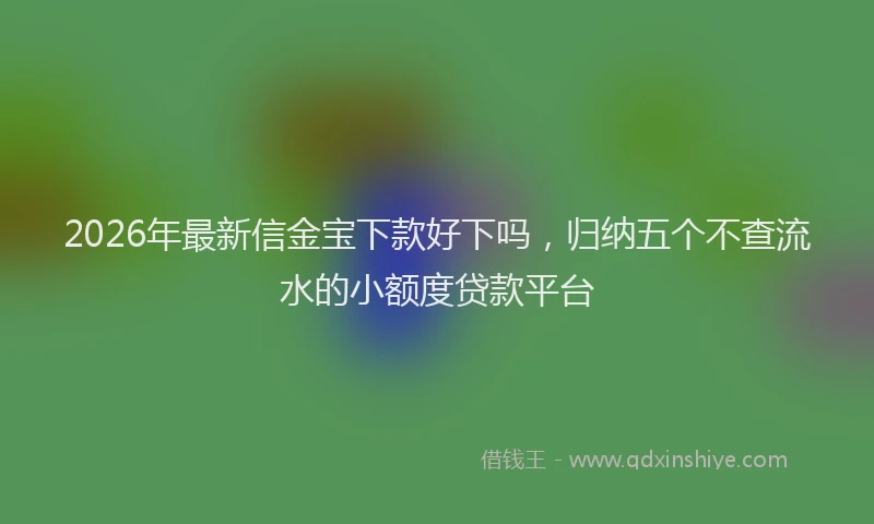 2026年最新信金宝下款好下吗，归纳五个不查流水的小额度贷款平台
