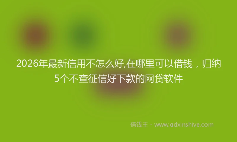 2026年最新信用不怎么好,在哪里可以借钱，归纳5个不查征信好下款的网贷软件