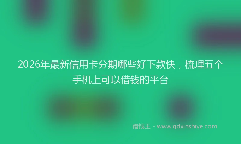 2026年最新信用卡分期哪些好下款快,梳理五个手机上可以借钱的平台