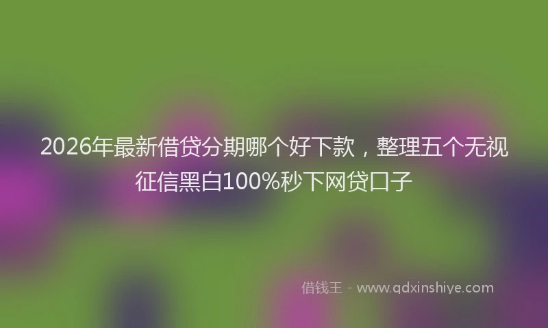 2026年最新借贷分期哪个好下款,整理五个无视征信黑白100%秒下网贷口子