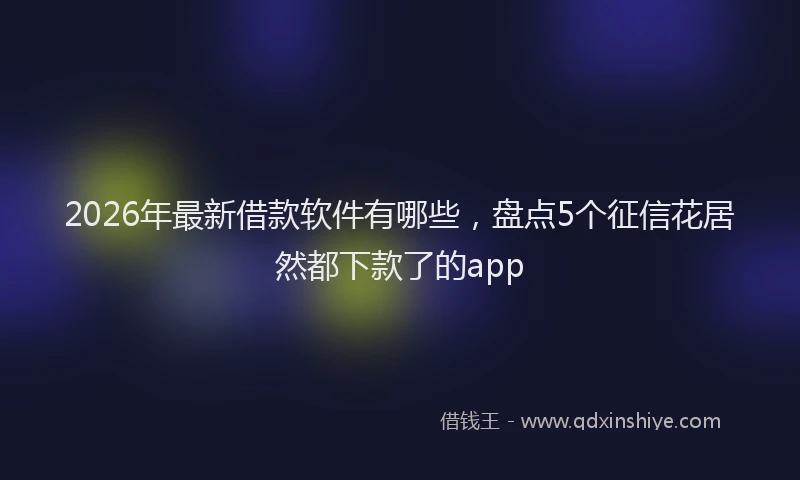 2026年最新借款软件有哪些，盘点5个征信花居然都下款了的app