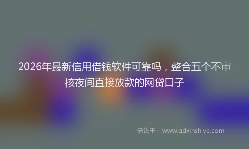 2026年最新信用借钱软件可靠吗,整合五个不审核夜间直接放款的网贷口子