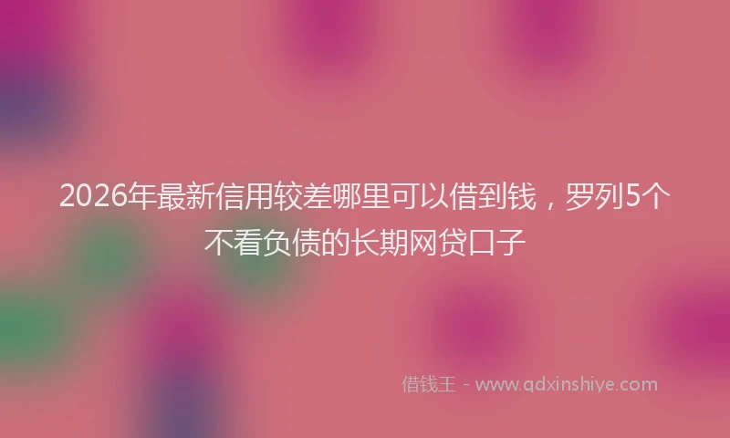 2026年最新信用较差哪里可以借到钱，罗列5个不看负债的长期网贷口子