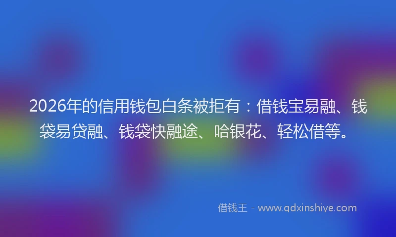 2026年的信用钱包白条被拒有：借钱宝易融、钱袋易贷融、钱袋快融途、哈银花、轻松借等。