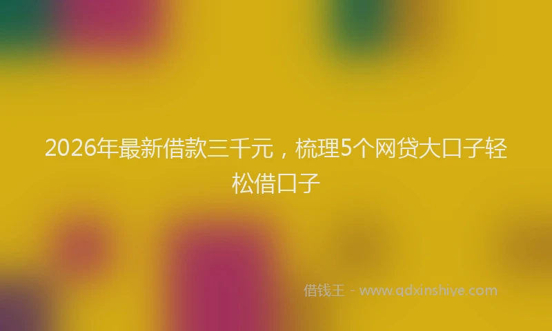 2026年最新借款三千元，梳理5个网贷大口子轻松借口子