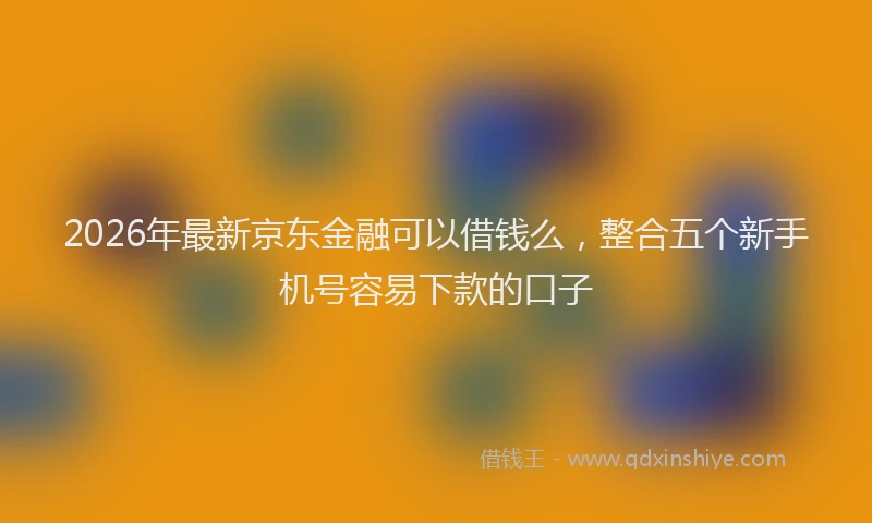 2026年最新京东金融可以借钱么，整合五个新手机号容易下款的口子