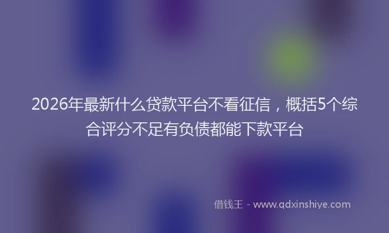 2026年最新什么贷款平台不看征信，概括5个综合评分不足有负债都能下款平台