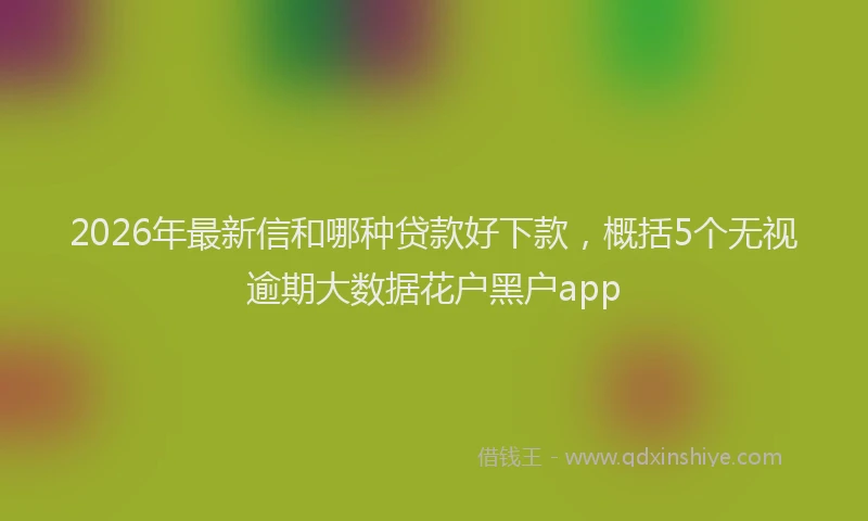 2026年最新信和哪种贷款好下款，概括5个无视逾期大数据花户黑户app