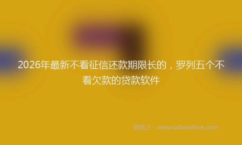 2026年最新不看征信还款期限长的，罗列五个不看欠款的贷款软件
