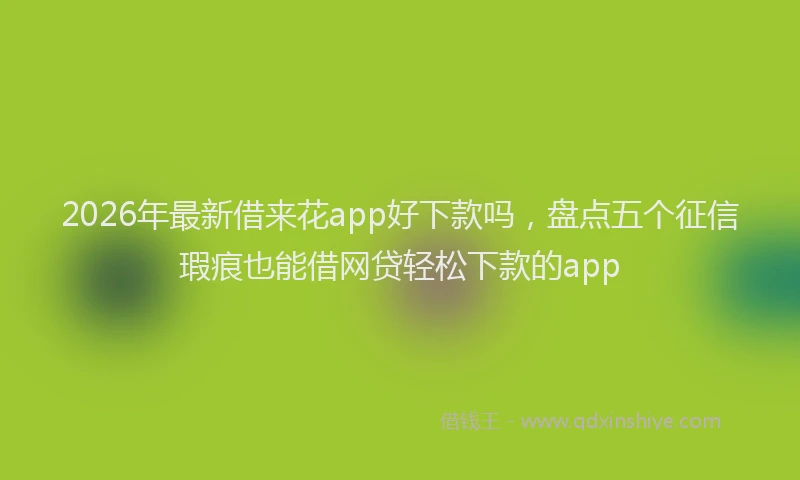 2026年最新借来花app好下款吗，盘点五个征信瑕疵也能借网贷轻松下款的app