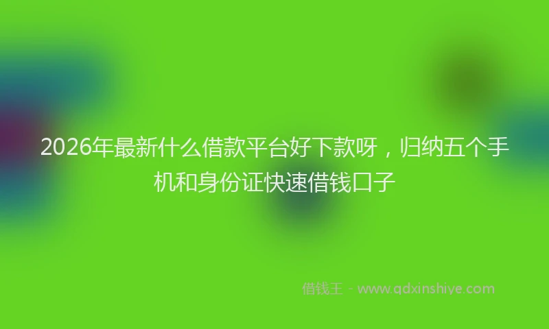 2026年最新什么借款平台好下款呀，归纳五个手机和身份证快速借钱口子