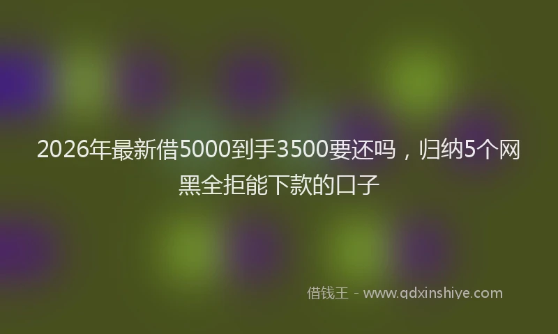2026年最新借5000到手3500要还吗，归纳5个网黑全拒能下款的口子