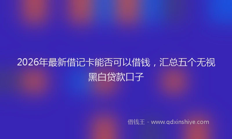 2026年最新借记卡能否可以借钱，汇总五个无视黑白贷款口子