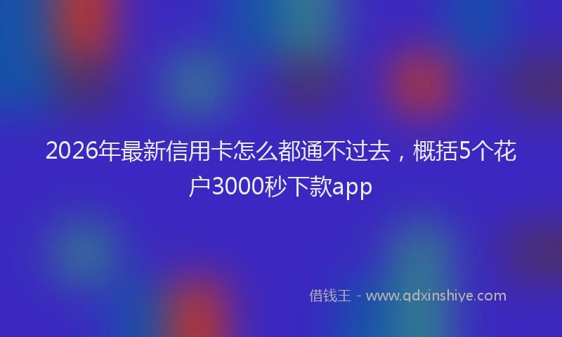 2026年最新信用卡怎么都通不过去,概括5个花户3000秒下款app