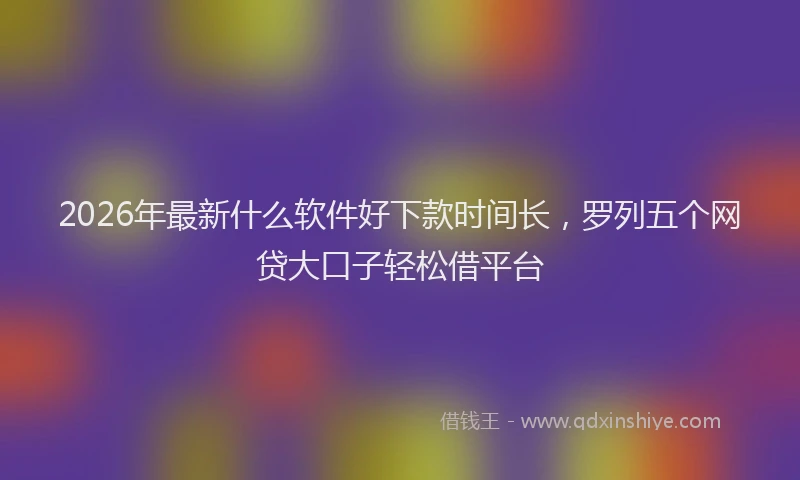 2026年最新什么软件好下款时间长，罗列五个网贷大口子轻松借平台