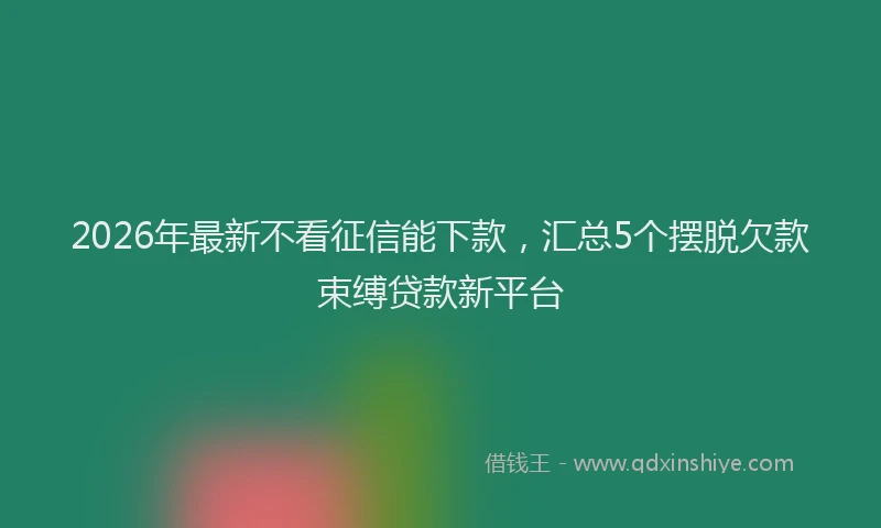 2026年最新不看征信能下款，汇总5个摆脱欠款束缚贷款新平台