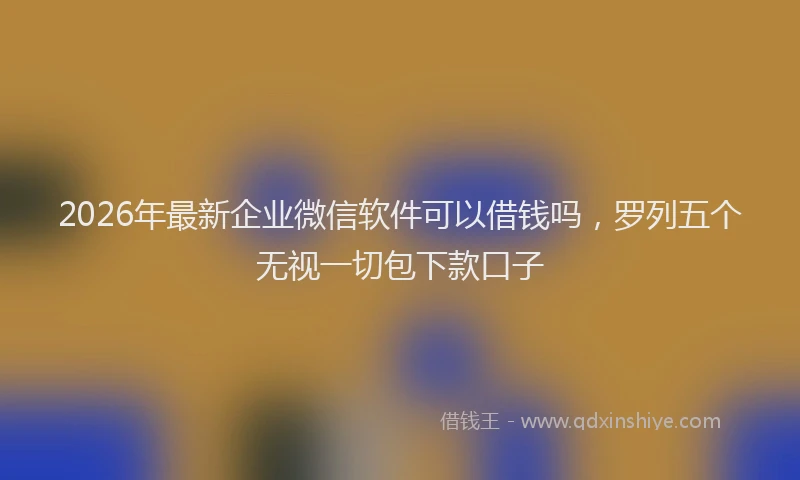 2026年最新企业微信软件可以借钱吗，罗列五个无视一切包下款口子