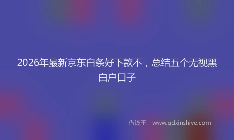 2026年最新京东白条好下款不，总结五个无视黑白户口子