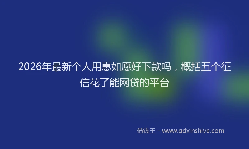 2026年最新个人用惠如愿好下款吗，概括五个征信花了能网贷的平台