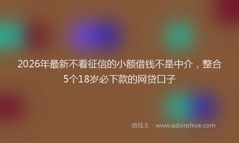 2026年最新不看征信的小额借钱不是中介，整合5个18岁必下款的网贷口子