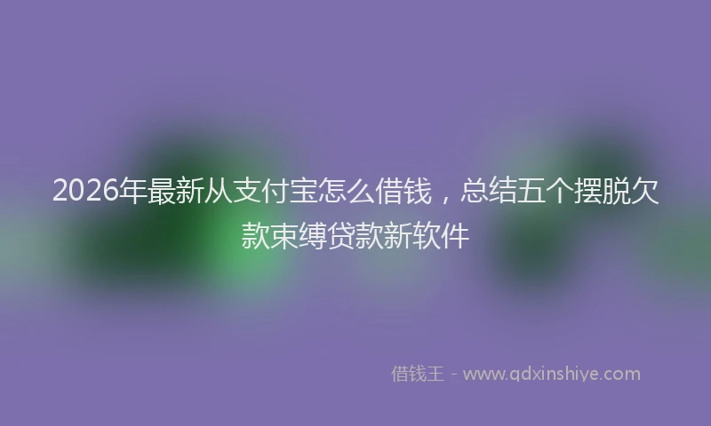 2026年最新从支付宝怎么借钱,总结五个摆脱欠款束缚贷款新软件