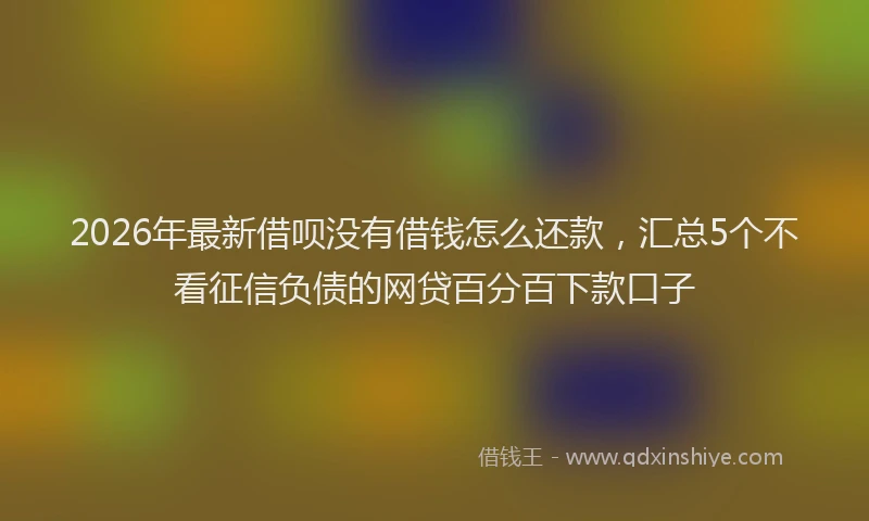 2026年最新借呗没有借钱怎么还款，汇总5个不看征信负债的网贷百分百下款口子
