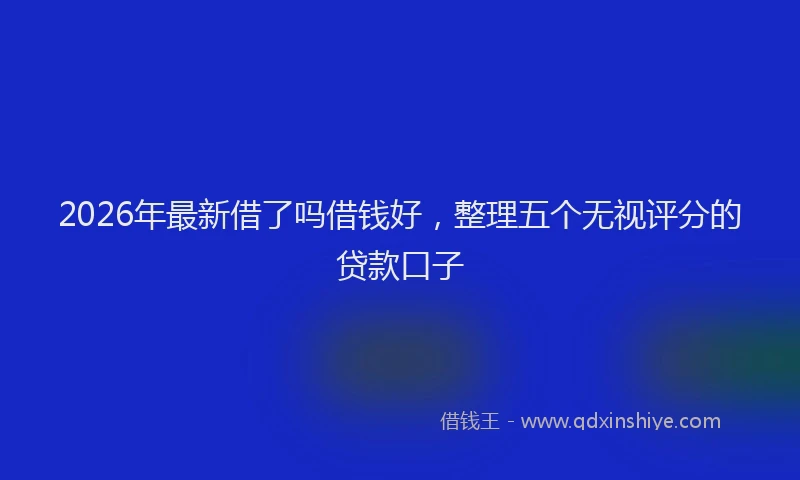 2026年最新借了吗借钱好，整理五个无视评分的贷款口子