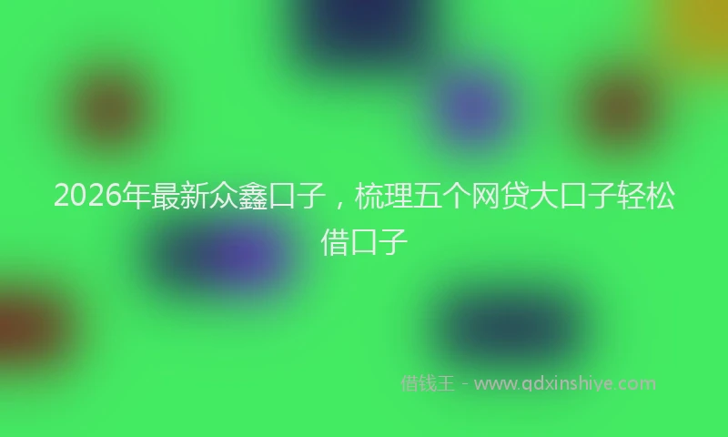 2026年最新众鑫口子，梳理五个网贷大口子轻松借口子