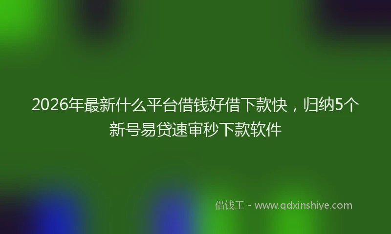2026年最新什么平台借钱好借下款快，归纳5个新号易贷速审秒下款软件