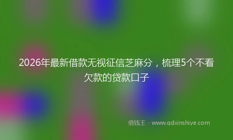 2026年最新借款无视征信芝麻分,梳理5个不看欠款的贷款口子