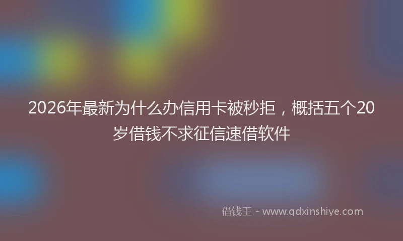 2026年最新为什么办信用卡被秒拒，概括五个20岁借钱不求征信速借软件