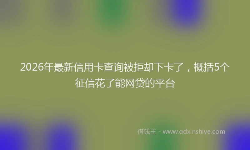 2026年最新信用卡查询被拒却下卡了,概括5个征信花了能网贷的平台