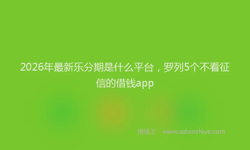 2026年最新乐分期是什么平台,罗列5个不看征信的借钱app
