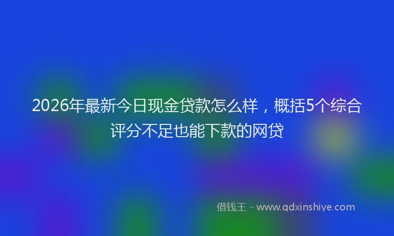 2026年最新今日现金贷款怎么样，概括5个综合评分不足也能下款的网贷