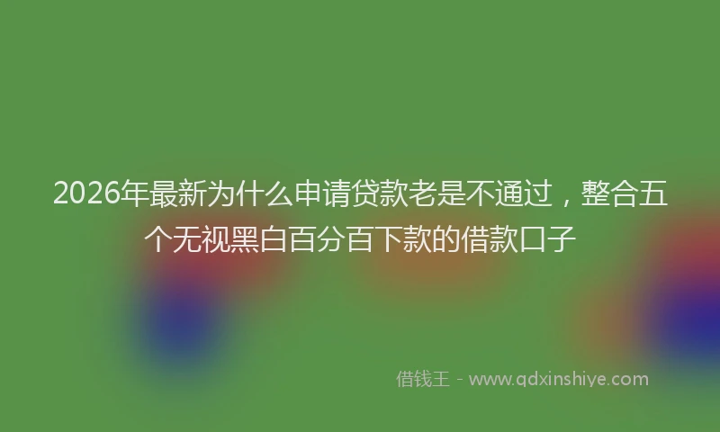 2026年最新为什么申请贷款老是不通过,整合五个无视黑白百分百下款的借款口子